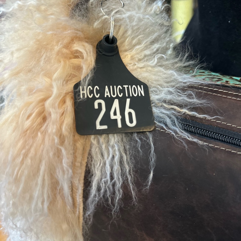 Holy Cow Couture, USA made, Tibetan Lamb sides embossed leather, New Condition - Picture 10 of 12